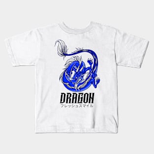 Blue White Dragon Kids T-Shirt